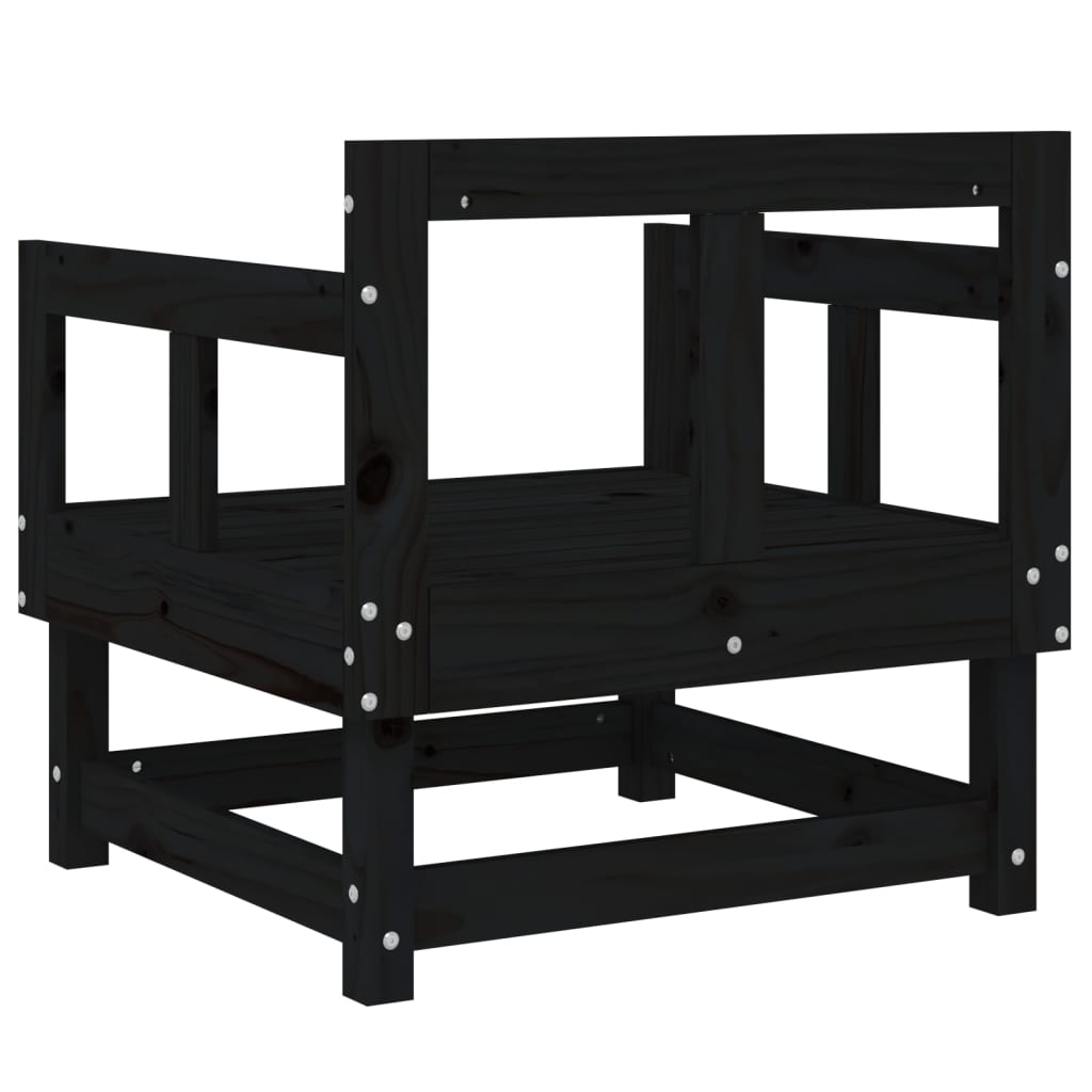 vidaXL Καρέκλες Κήπου 2 τεμ. Μαύρες από Μασίφ Ξύλο Πεύκου