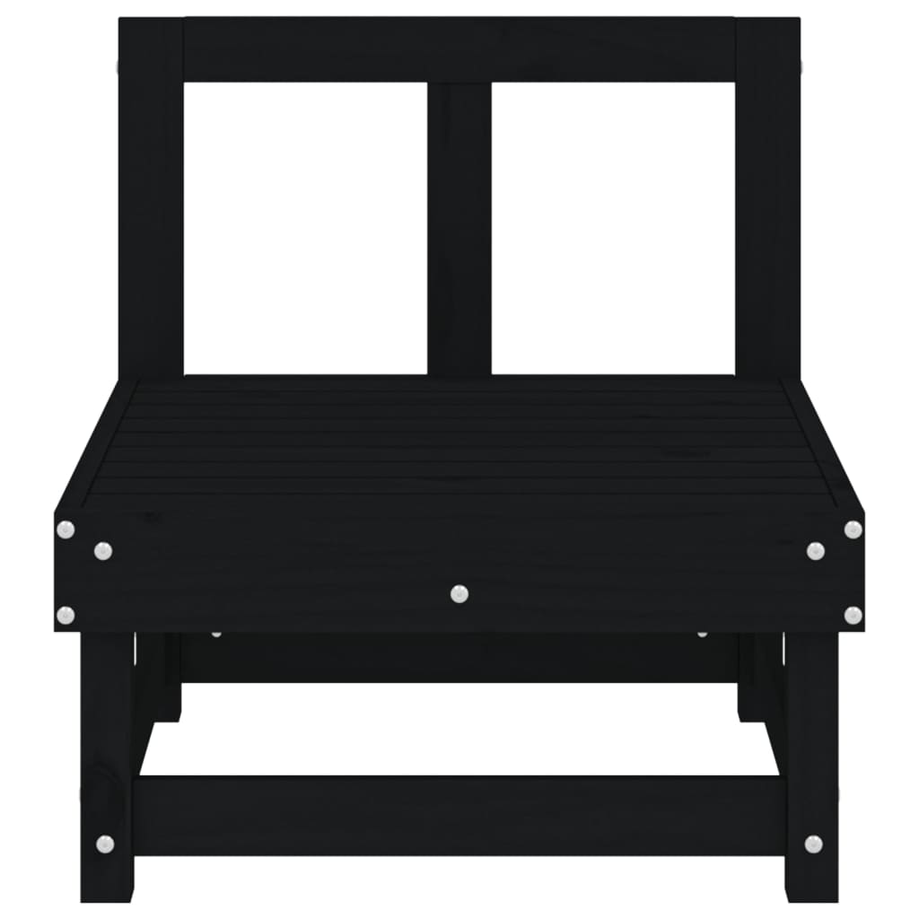 vidaXL Καναπέδες Κήπου Μεσαίοι 2 τεμ. Μαύροι από Μασίφ Ξύλο Πεύκου