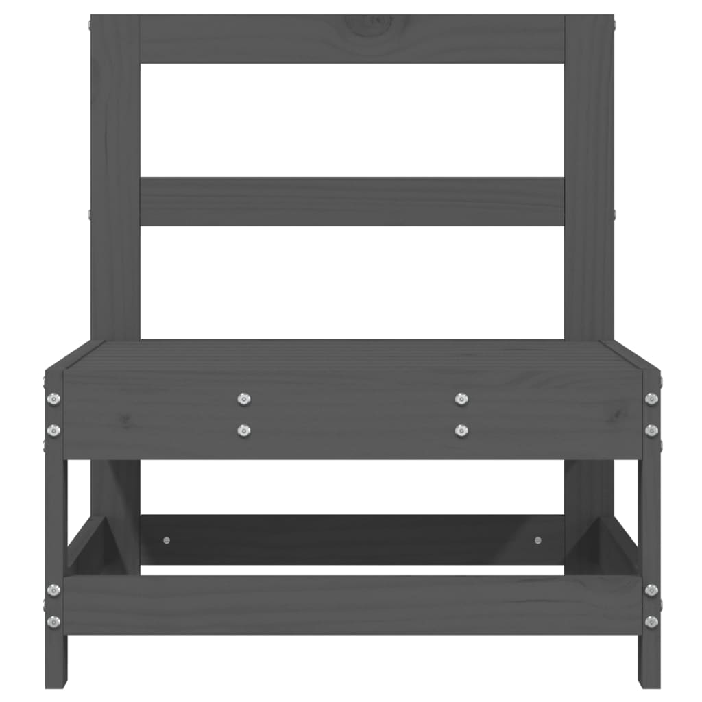 vidaXL Καναπές Κήπου Μεσαίος Γκρι από Μασίφ Ξύλο Πεύκου