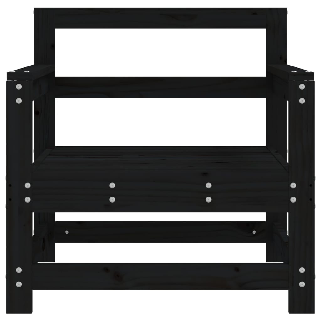 vidaXL Καρέκλες Κήπου 2 τεμ. Μαύρες από Μασίφ Ξύλο Πεύκου