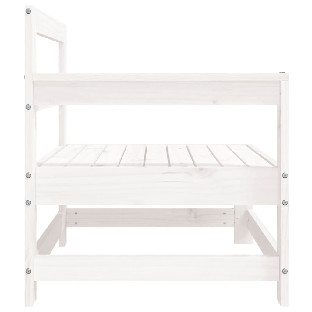 vidaXL Καναπές Κήπου Γωνιακός Λευκός από Μασίφ Ξύλο Πεύκου