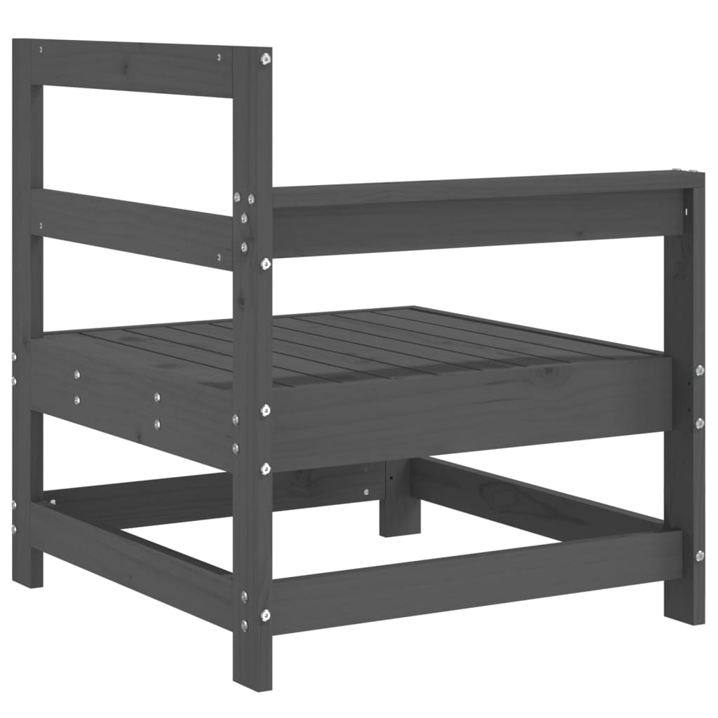 vidaXL Καναπέδες Κήπου Γωνιακοί 2 τεμ. Γκρι από Μασίφ Ξύλο Πεύκου