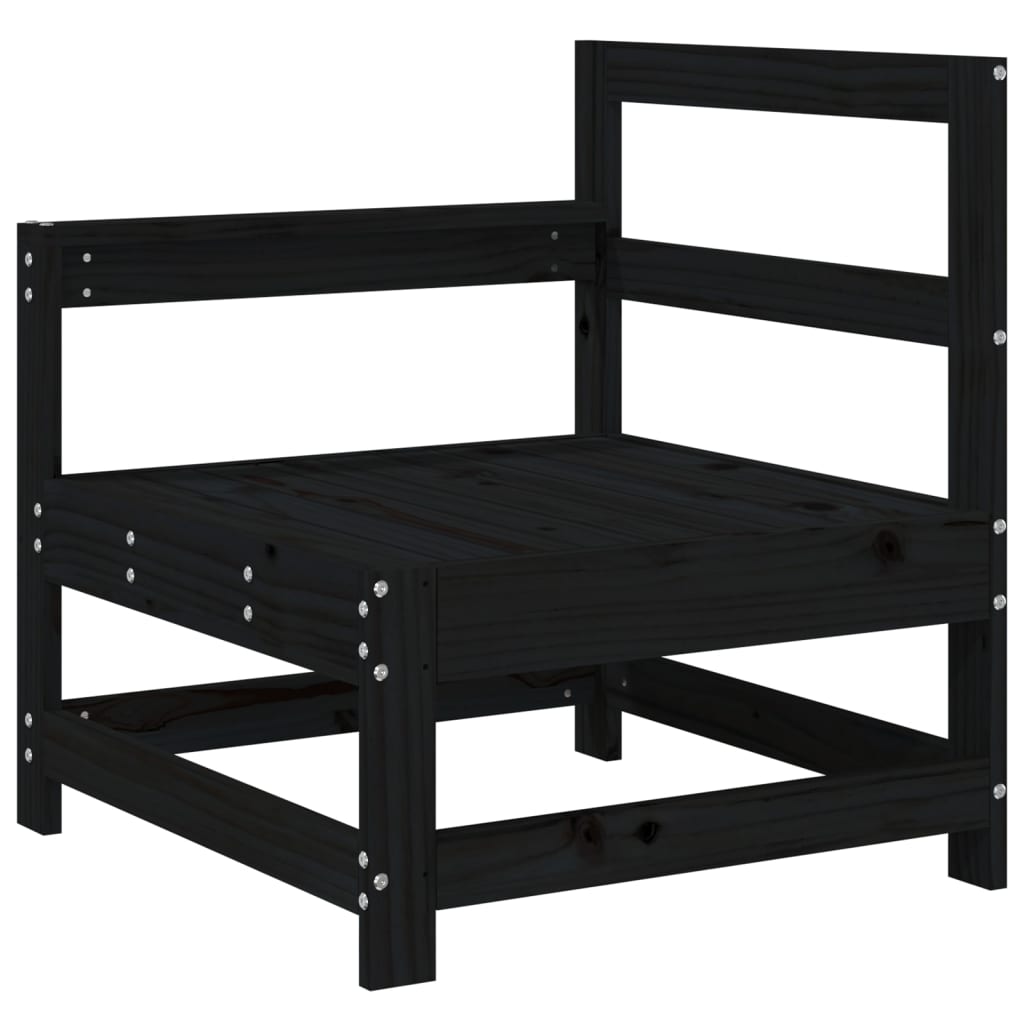 vidaXL Καναπέδες Κήπου Γωνιακοί 2 τεμ. Μαύροι από Μασίφ Ξύλο Πεύκου