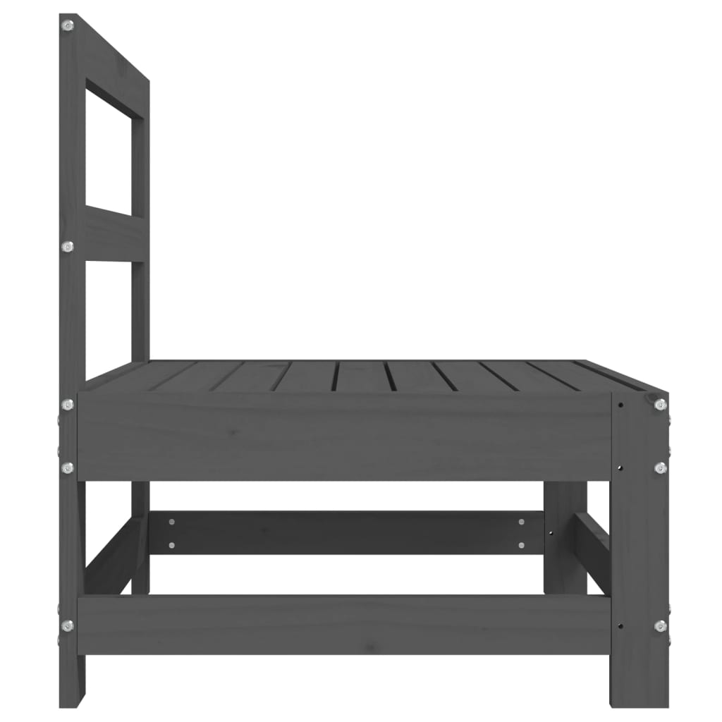 vidaXL Καναπέδες Κήπου Μεσαίοι 2 τεμ. Γκρι από Μασίφ Ξύλο Πεύκου