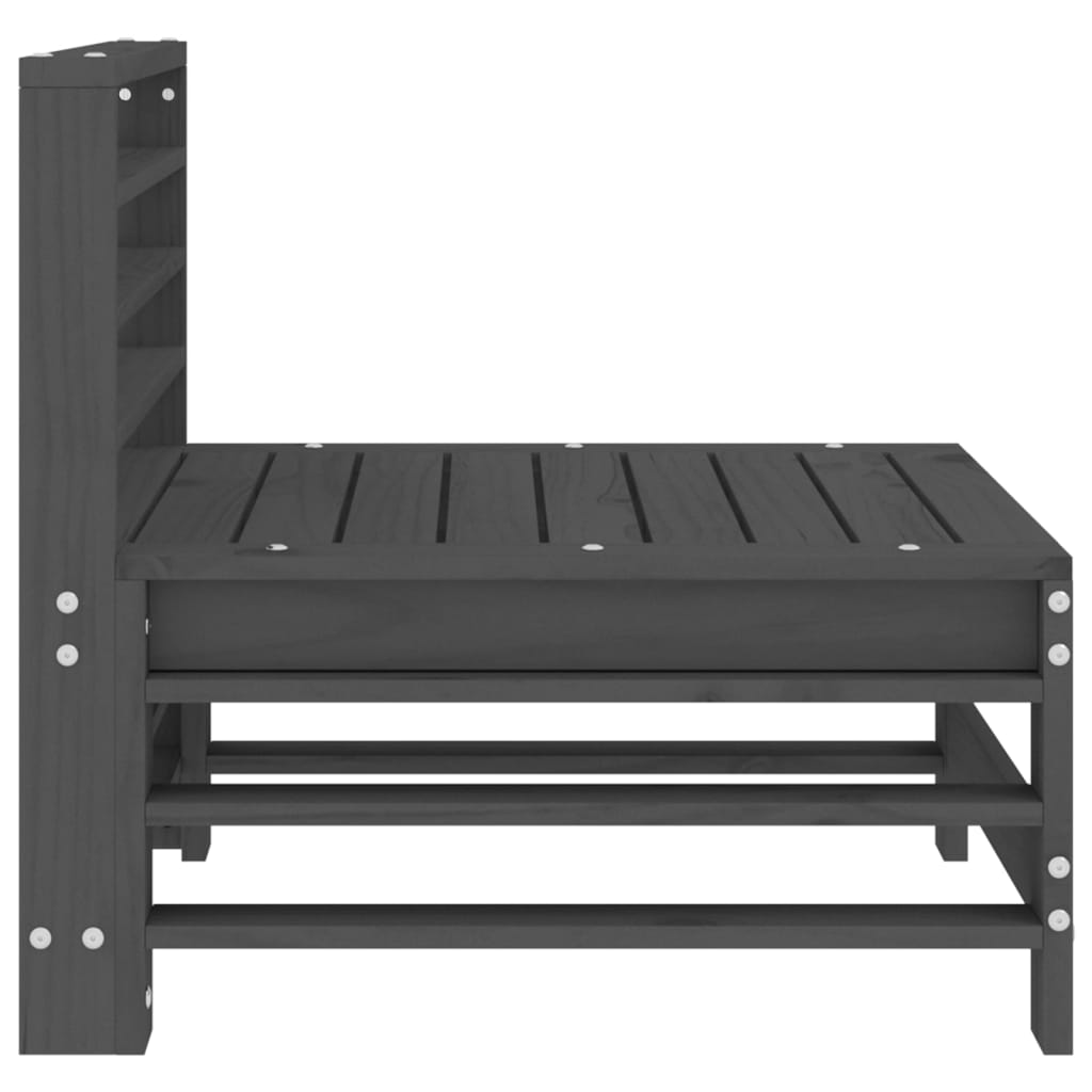 vidaXL Καναπές Κήπου Μεσαίος Γκρι από Μασίφ Ξύλο Πεύκου