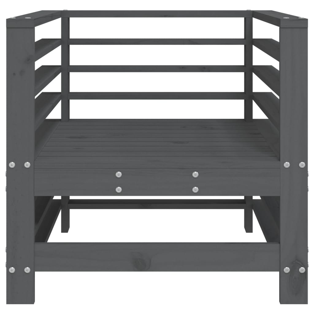 vidaXL Καρέκλες Κήπου 2 τεμ. Γκρι από Μασίφ Ξύλο Πεύκου