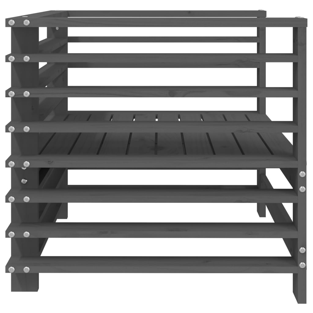 vidaXL Καρέκλες Κήπου 2 τεμ. Γκρι από Μασίφ Ξύλο Πεύκου