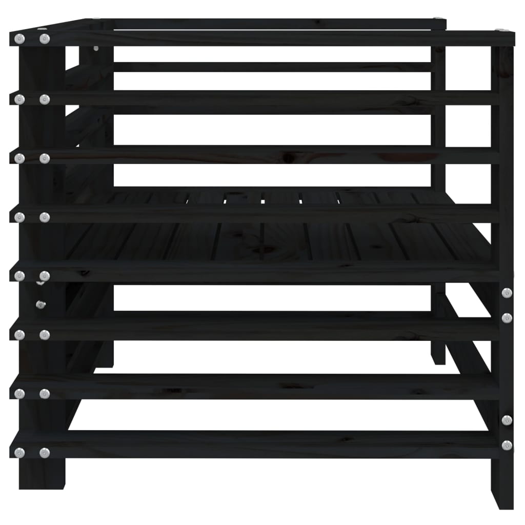 vidaXL Καρέκλες Κήπου 2 τεμ. Μαύρες από Μασίφ Ξύλο Πεύκου