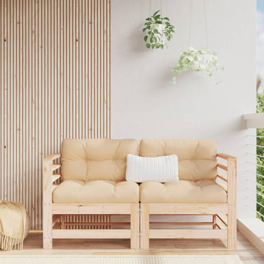 vidaXL Καναπέδες Κήπου Γωνιακοί 2 τεμ. από Μασίφ Ξύλο Πεύκου