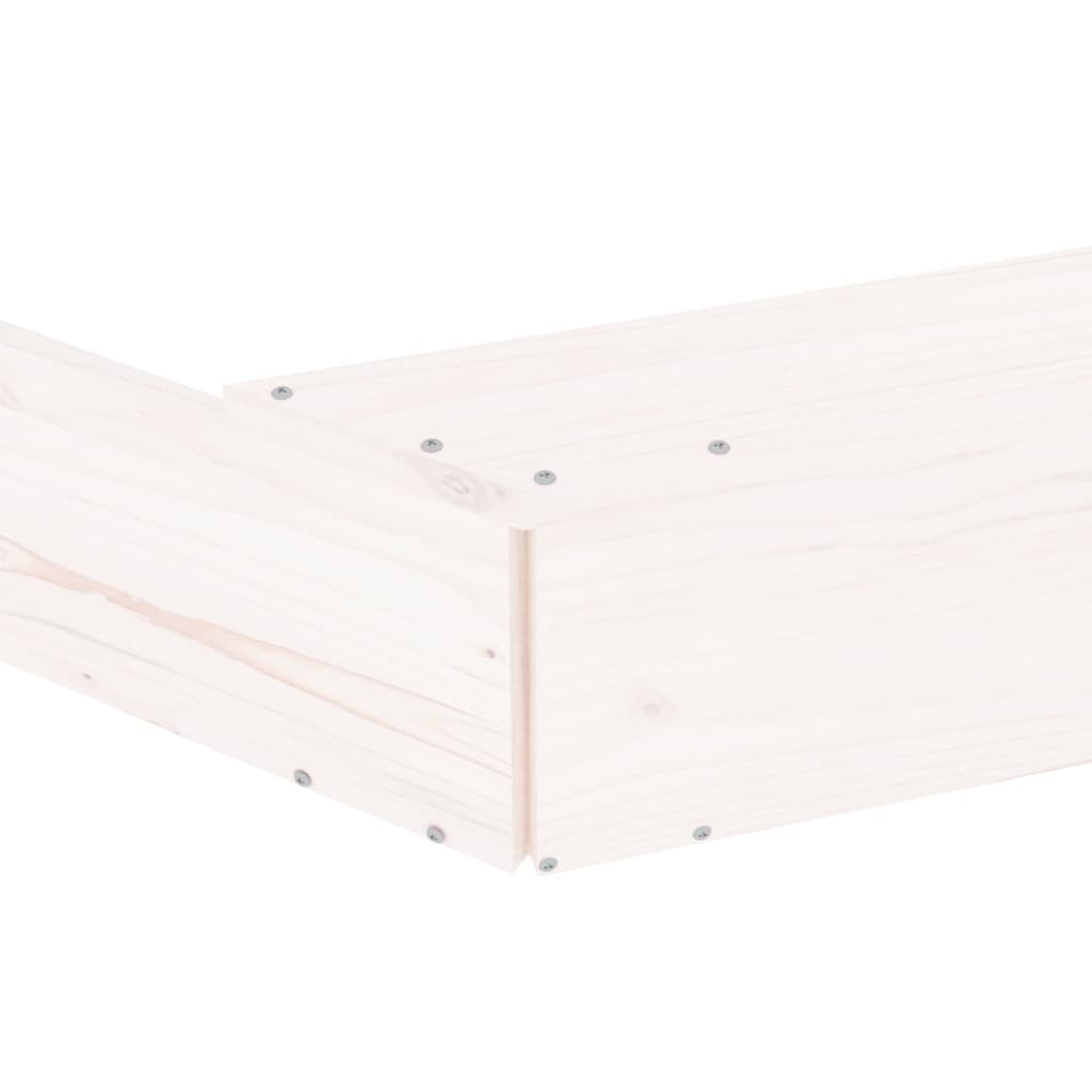 vidaXL Αμμοδόχος με Καθίσματα Λευκή Οκτάγωνη από Μασίφ Ξύλο Πεύκου