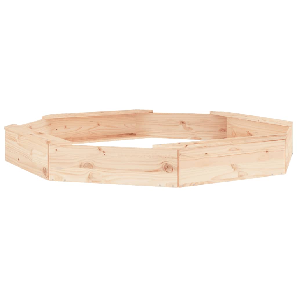 vidaXL Αμμοδόχος με Καθίσματα Οκτάγωνη από Μασίφ Ξύλο Πεύκου