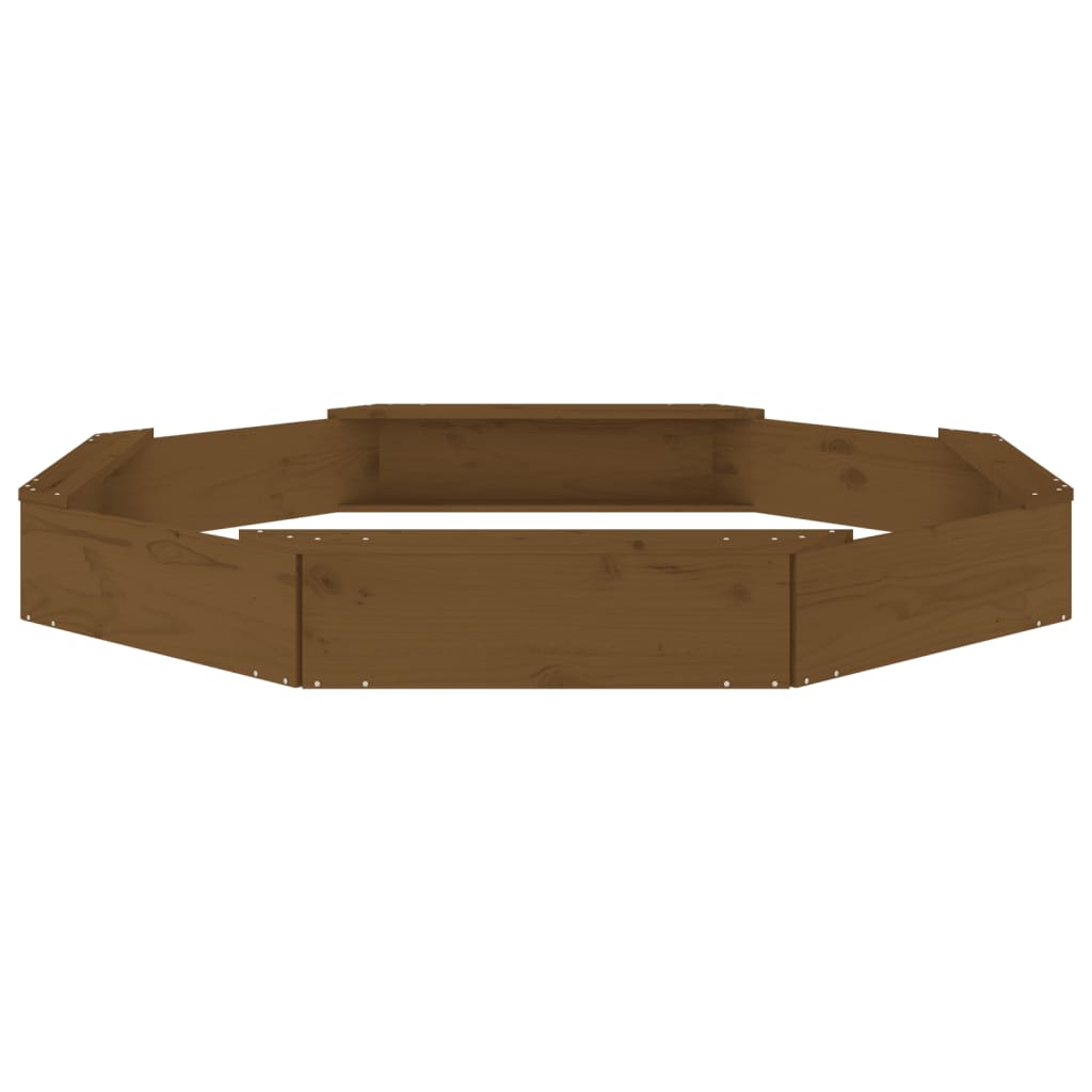 vidaXL Αμμοδόχος με Καθίσματα Μελί Οκτάγωνη από Μασίφ Ξύλο Πεύκου
