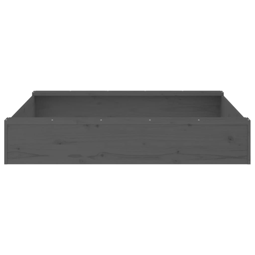 vidaXL Αμμοδόχος με Καθίσματα Γκρι Τετράγωνη από Μασίφ Ξύλο Πεύκου