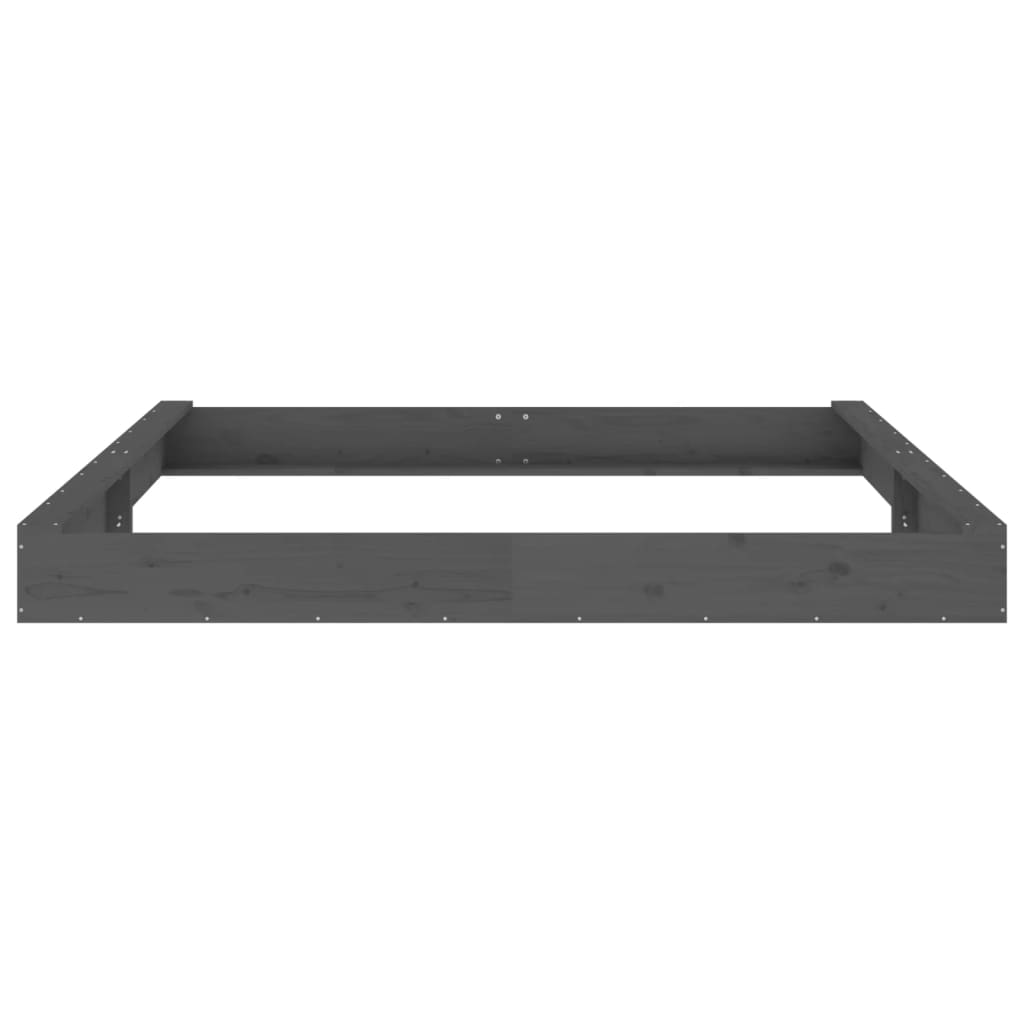 vidaXL Αμμοδόχος με Καθίσματα Γκρι Τετράγωνη από Μασίφ Ξύλο Πεύκου