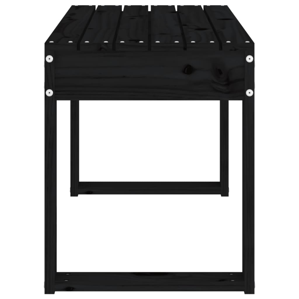 vidaXL Παγκάκι Κήπου Μαύρο 80 x 38 x 45 εκ. από Μασίφ Ξύλο Πεύκου