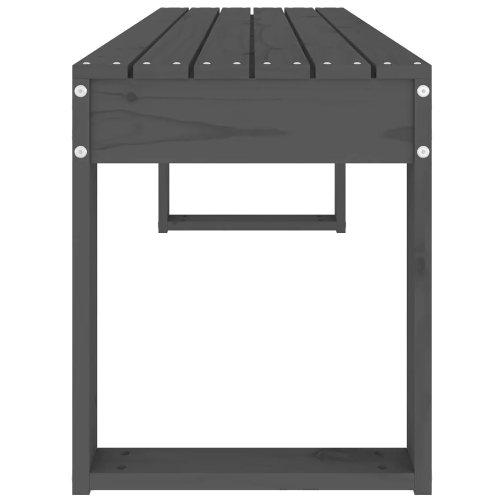 vidaXL Παγκάκι Κήπου Γκρι 110 x 38 x 45 εκ. από Μασίφ Ξύλο Πεύκου