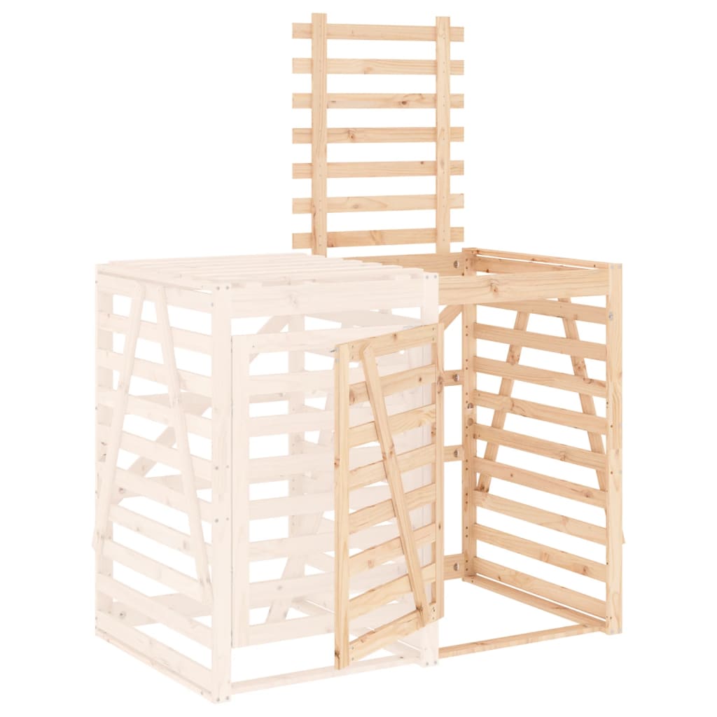 vidaXL Προέκταση Αποθήκευσης Τροχήλατου Κάδου από Μασίφ Ξύλο Πεύκου