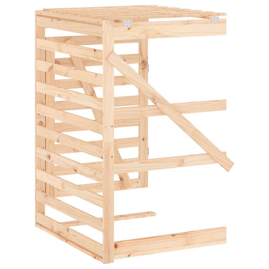 vidaXL Προέκταση Αποθήκευσης Τροχήλατου Κάδου από Μασίφ Ξύλο Πεύκου