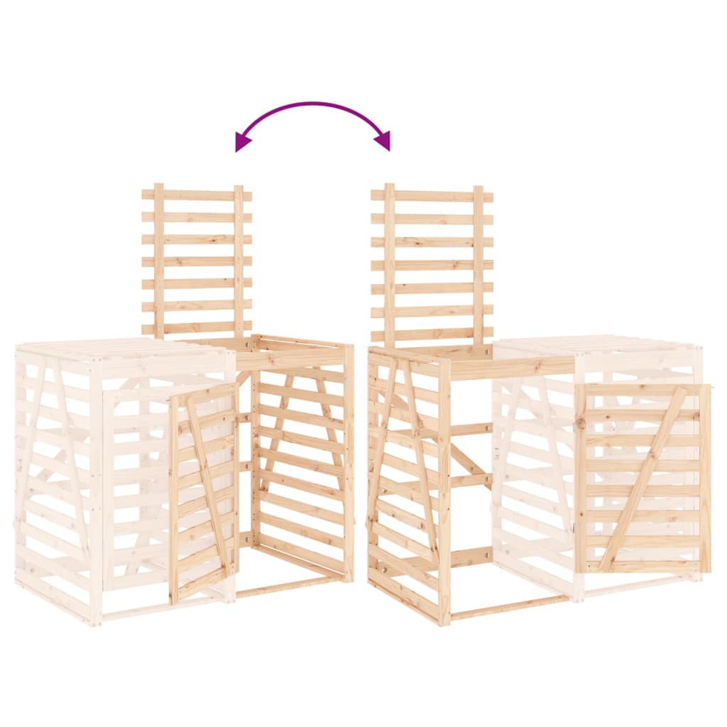 vidaXL Προέκταση Αποθήκευσης Τροχήλατου Κάδου από Μασίφ Ξύλο Πεύκου