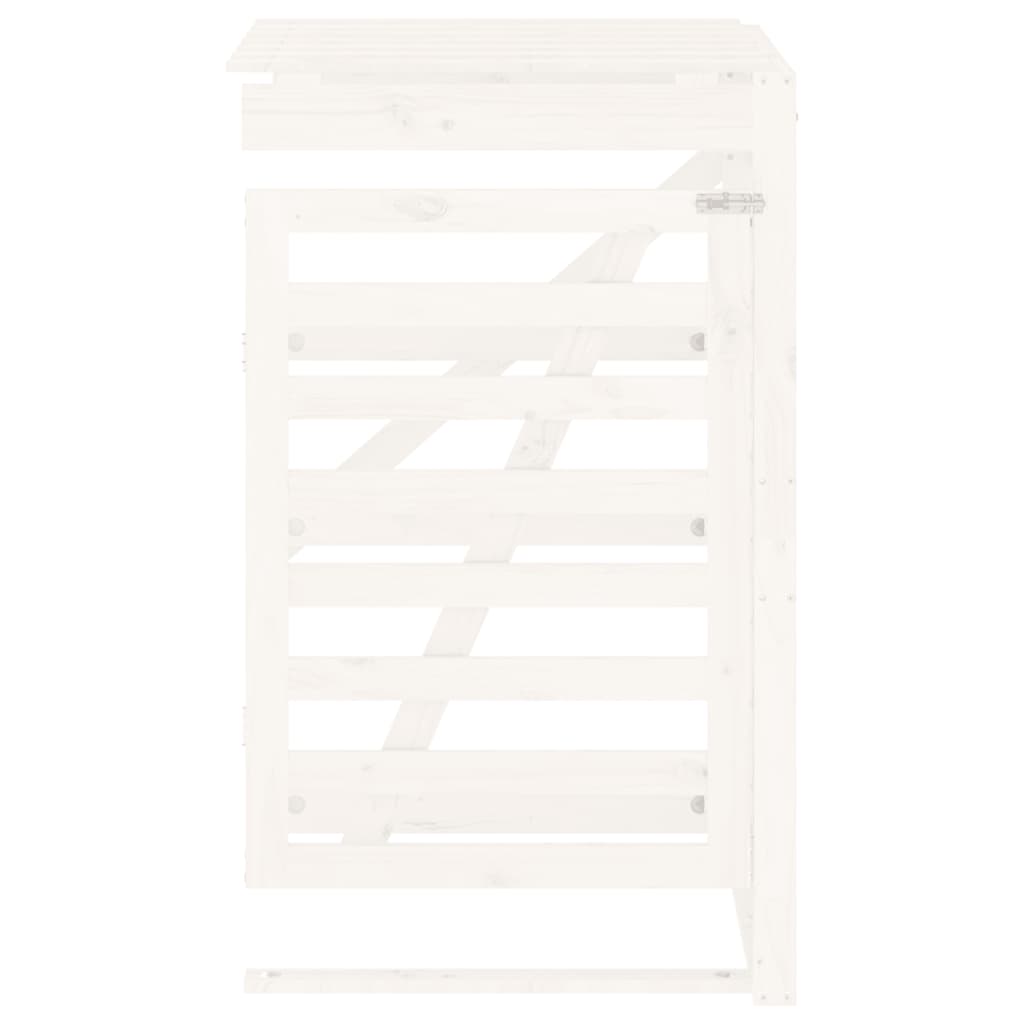 vidaXL Προέκταση Αποθήκευσης Τροχήλατου Κάδου Λευκή Μασίφ Ξύλο Πεύκου