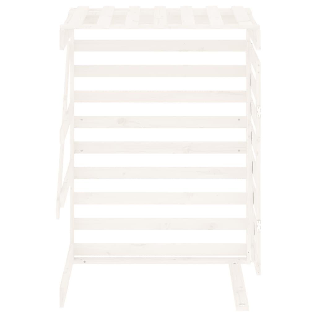 vidaXL Προέκταση Αποθήκευσης Τροχήλατου Κάδου Λευκή Μασίφ Ξύλο Πεύκου