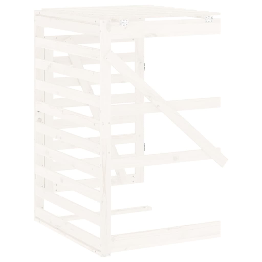 vidaXL Προέκταση Αποθήκευσης Τροχήλατου Κάδου Λευκή Μασίφ Ξύλο Πεύκου