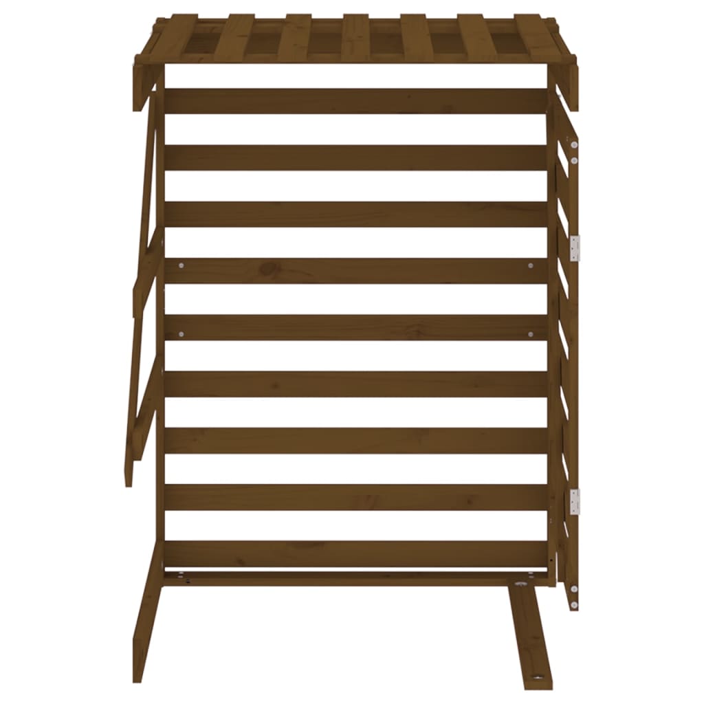 vidaXL Προέκταση Αποθήκευσης Τροχήλατου Κάδου Μελί Μασίφ Ξύλο Πεύκου