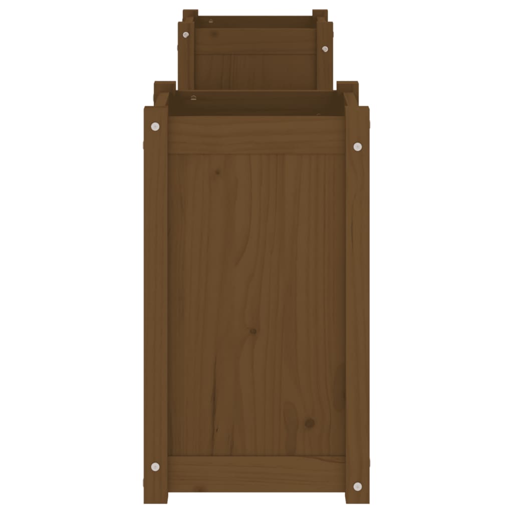 vidaXL Ζαρντινιέρα Παγκάκι Καφέ μελί από Μασίφ Ξύλο Πεύκου