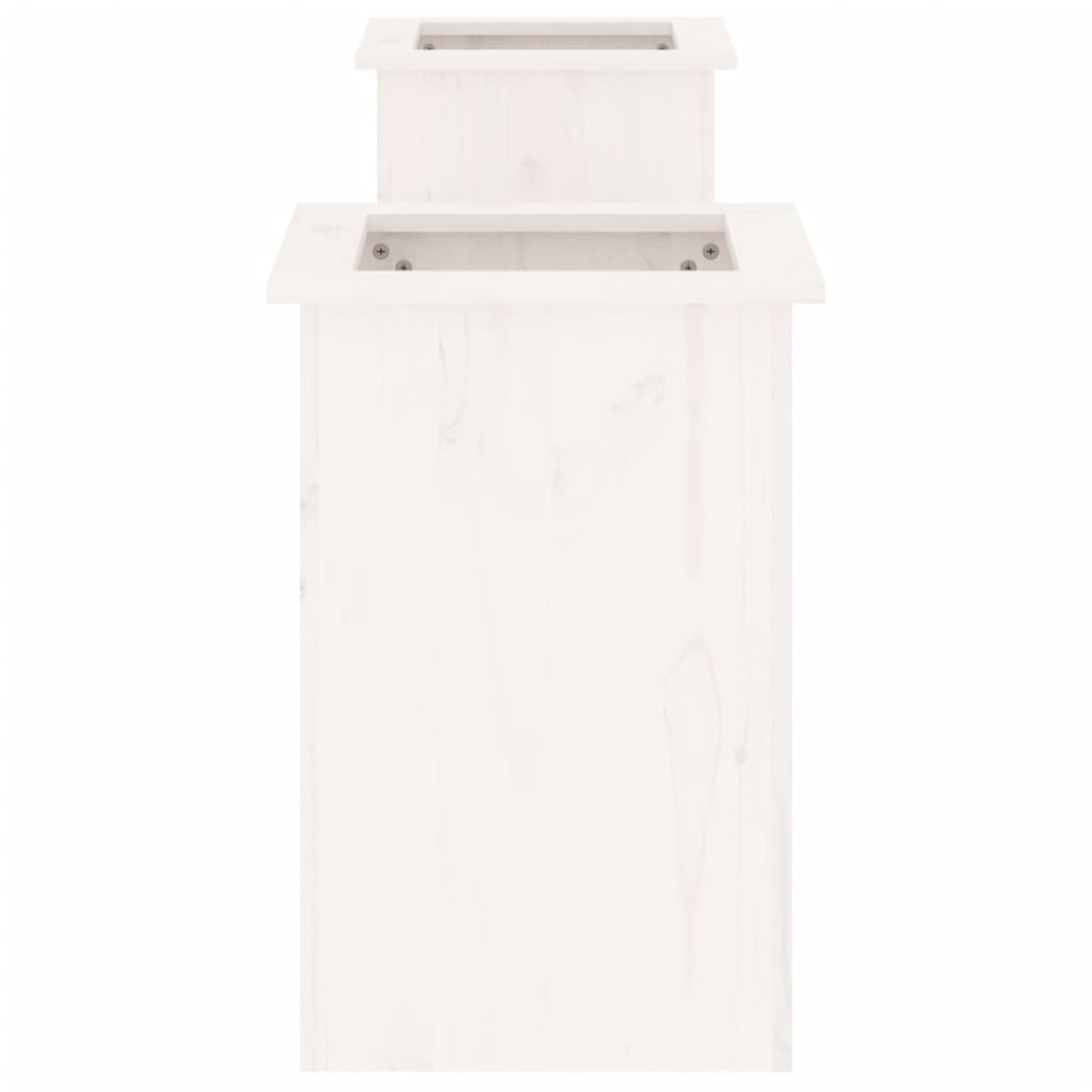 vidaXL Ζαρντινιέρα Παγκάκι Λευκό 184,5x39,5x56,5 εκ. Μασίφ Ξύλο Πεύκου