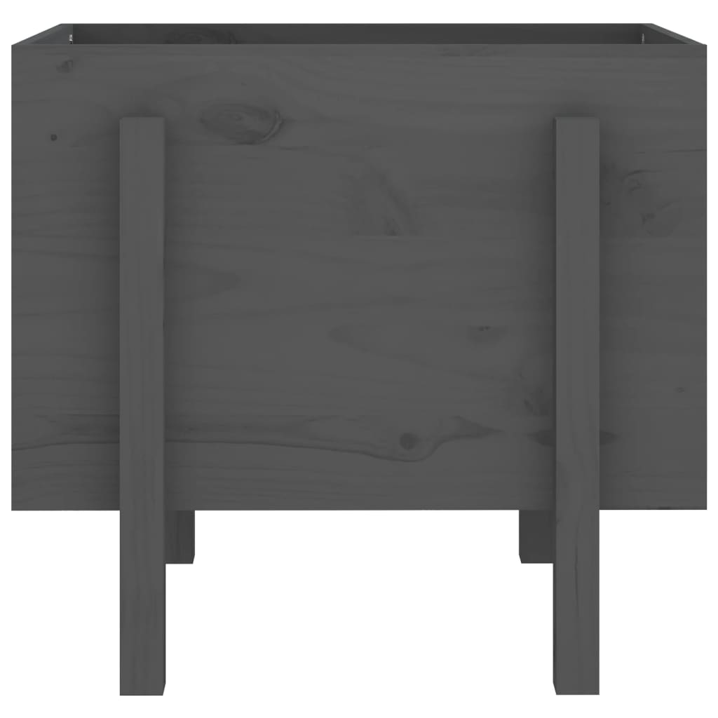 vidaXL Ζαρντινιέρα Γκρι 62x50x57 εκ. από Μασίφ Ξύλο Πεύκου