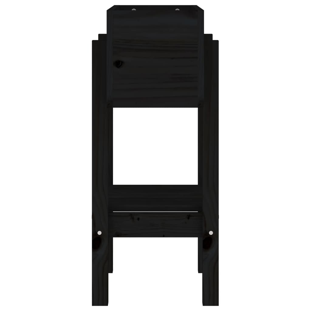 vidaXL Ζαρντινιέρα Μαύρη 62 x 30 x 69 εκ. από Μασίφ Ξύλο Πεύκου