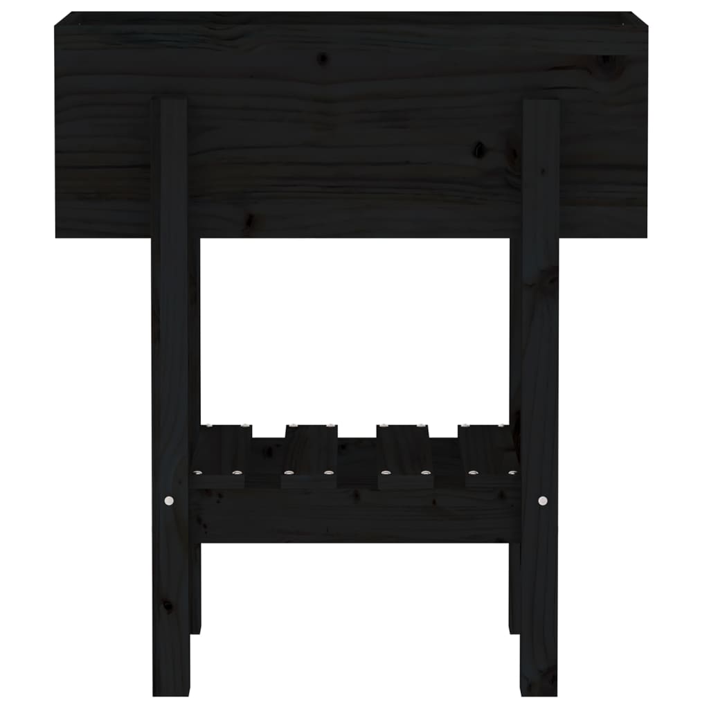 vidaXL Ζαρντινιέρα Μαύρη 62 x 30 x 69 εκ. από Μασίφ Ξύλο Πεύκου