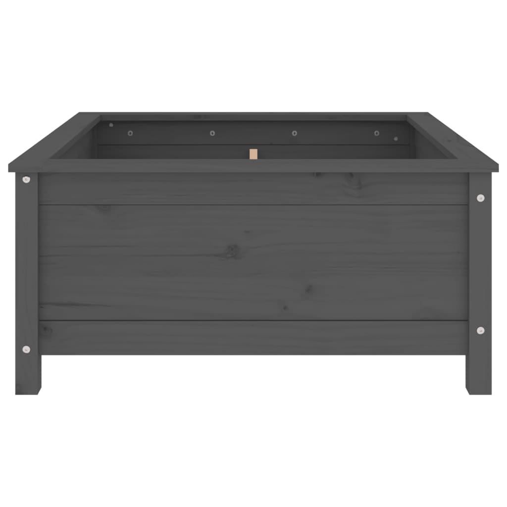 vidaXL Ζαρντινιέρα Γκρι 82,5 x 82,5 x 39 εκ. από Μασίφ Ξύλο Πεύκου
