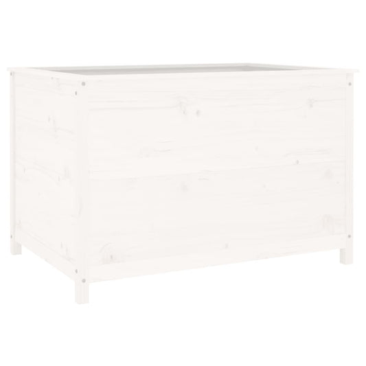 vidaXL Ζαρντινιέρα Υπερυψ. Λευκή 119,5x82,5x78 εκ. Μασίφ Ξύλο Πεύκου
