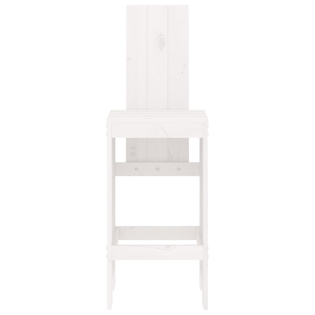 vidaXL Σκαμπό Μπαρ 2 τεμ. Λευκά 40 x 42 x 120 εκ. Μασίφ Ξύλο Πεύκου