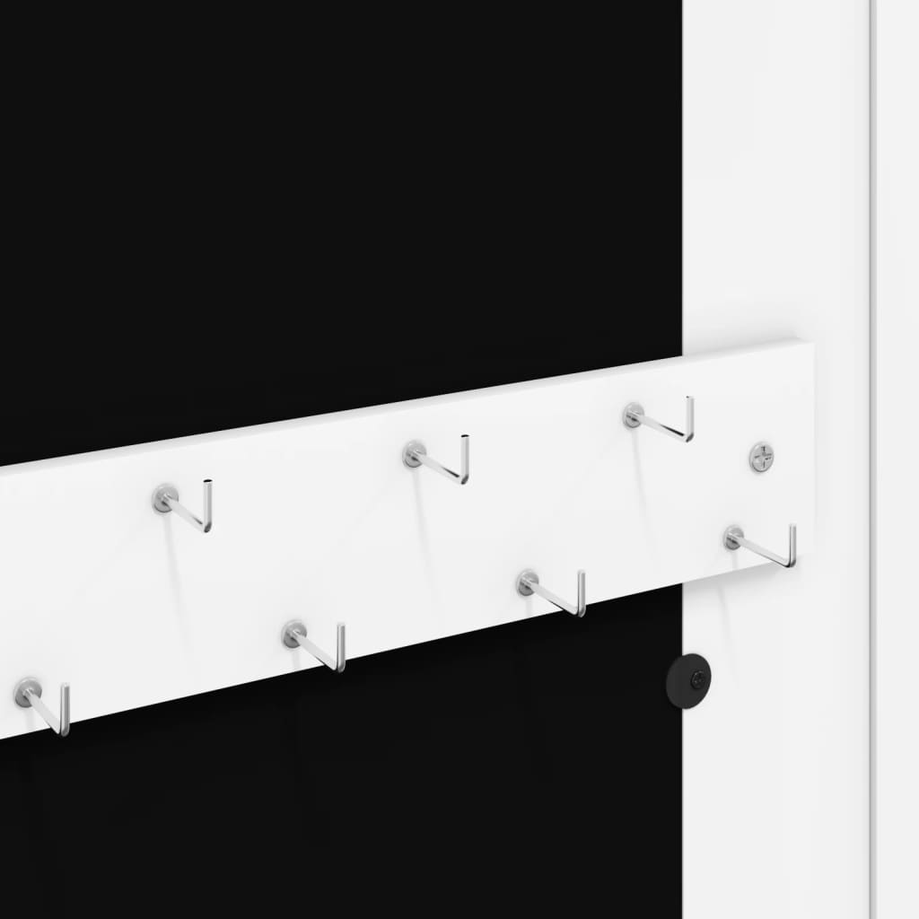 vidaXL Έπιπλο Κοσμημάτων με Καθρέφτη Επιτοίχιο Λευκό 30 x 8,5 x 67 εκ.