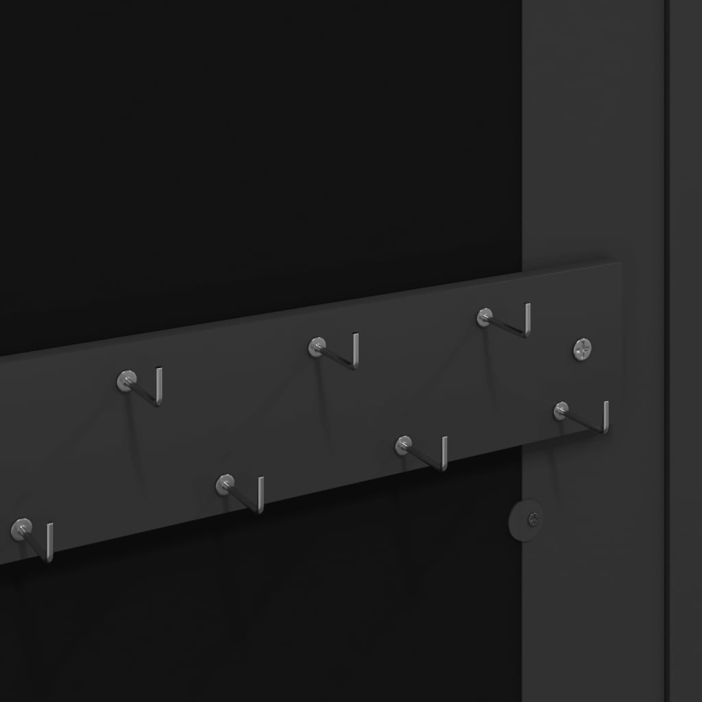 vidaXL Έπιπλο Κοσμημάτων με Καθρέφτη Επιτοίχιο Μαύρο 30x8,5x67 εκ.