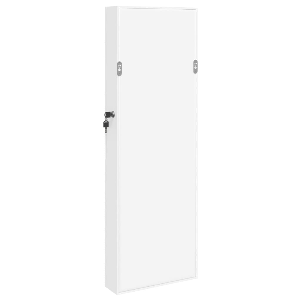 vidaXL Έπιπλο Κοσμημάτων με Καθρέφτη Επιτοίχιο Λευκό 30 x 8,5 x 90 εκ.