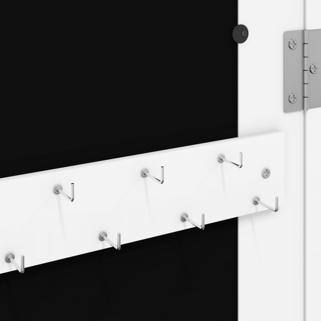 vidaXL Έπιπλο Κοσμημάτων με Καθρέφτη Επιτοίχιο Λευκό 30 x 8,5 x 90 εκ.