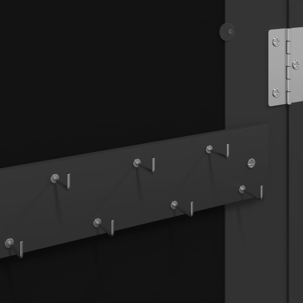 vidaXL Έπιπλο Κοσμημάτων με Καθρέφτη Επιτοίχιο Μαύρο 30 x 8,5 x 90 εκ.