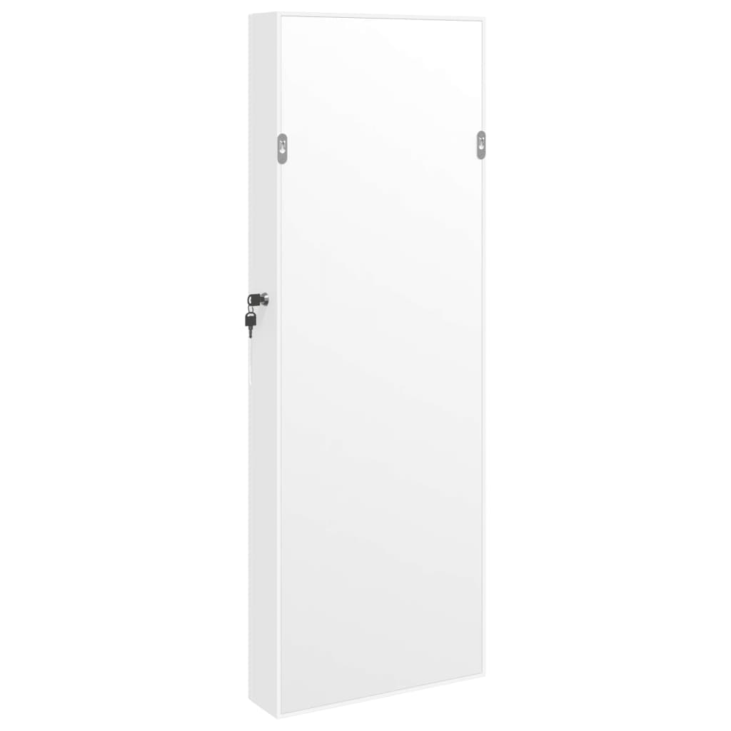 vidaXL Έπιπλο Κοσμημάτων με Καθρέφτη/LED Φώτα Επιτοίχιο Λευκό