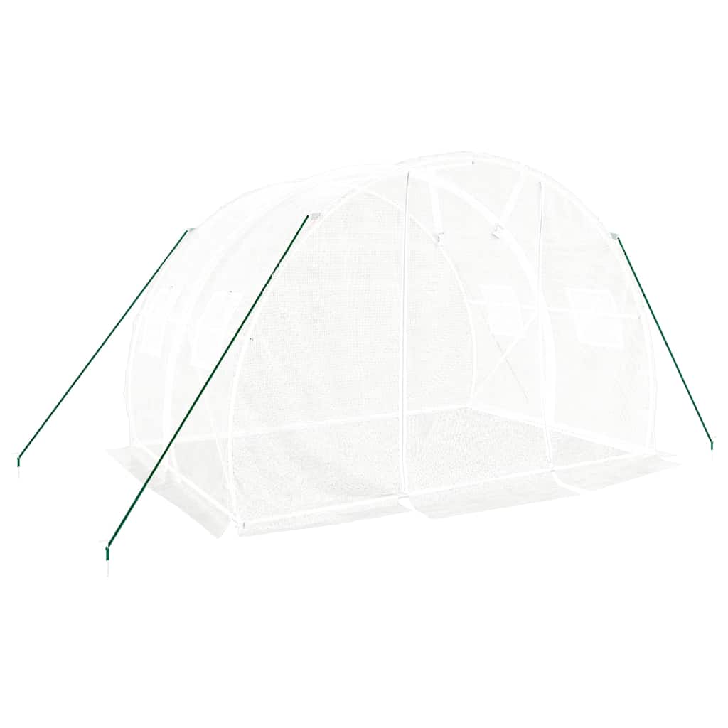 vidaXL Θερμοκήπιο με Ατσάλινο Πλαίσιο Λευκό 6 μ² 3 x 2 x 2 μ.