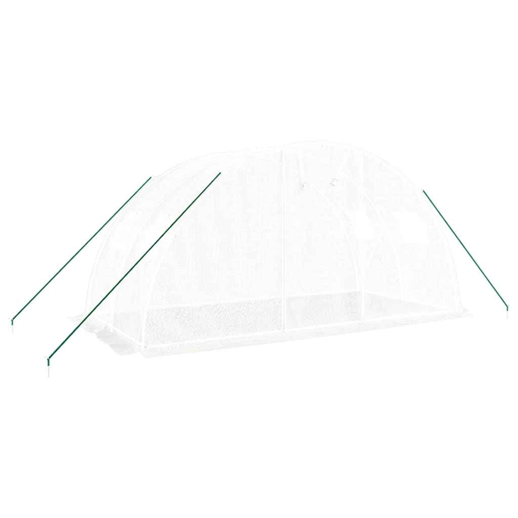 vidaXL Θερμοκήπιο με Ατσάλινο Πλαίσιο Λευκό 8 μ² 4 x 2 x 2 μ.