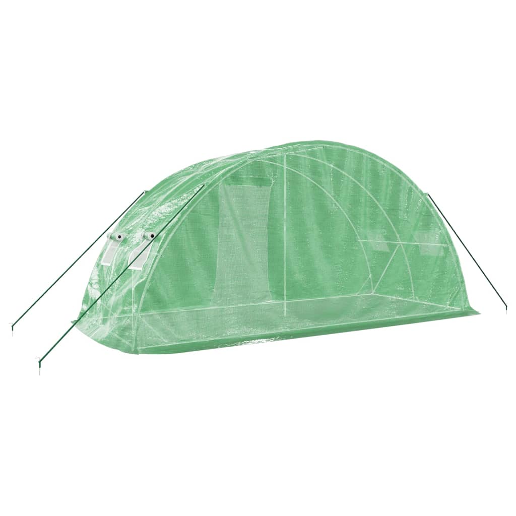 vidaXL Θερμοκήπιο με Ατσάλινο Πλαίσιο Πράσινο 10 μ² 5 x 2 x 2,3 μ.