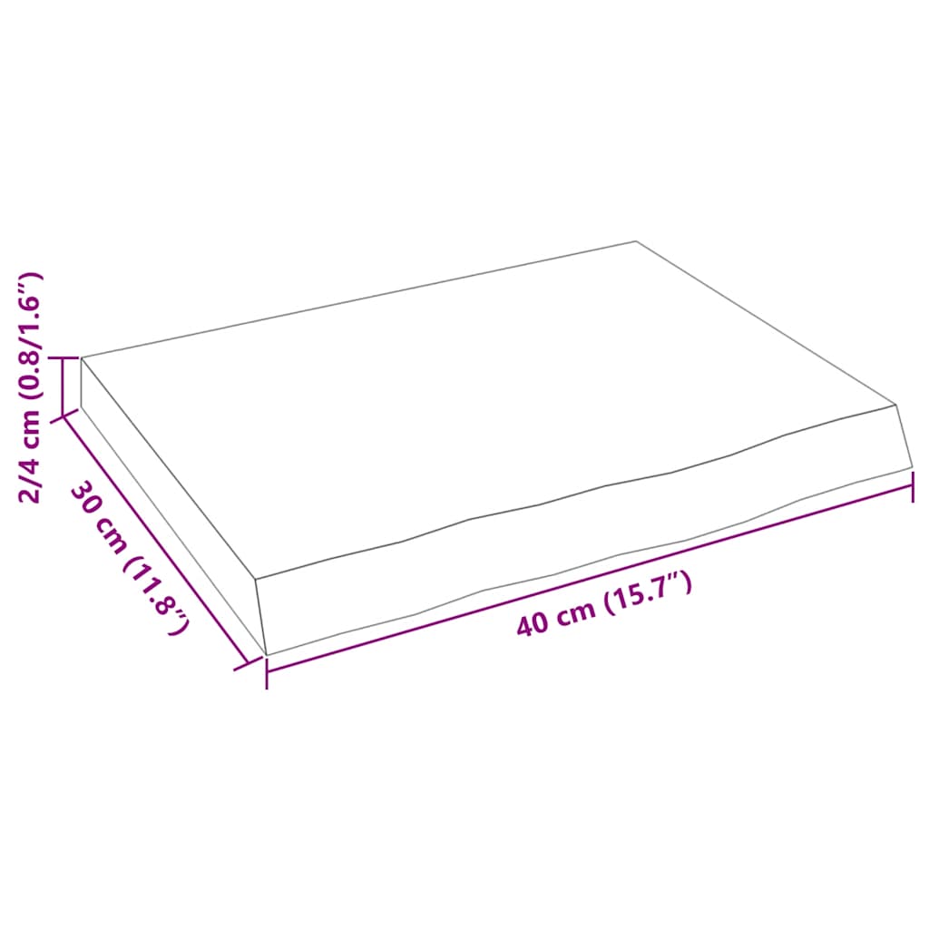 vidaXL Ράφι Τοίχου 40x30x(2-4) εκ. από Ακατέργαστο Μασίφ Ξύλο Δρυός