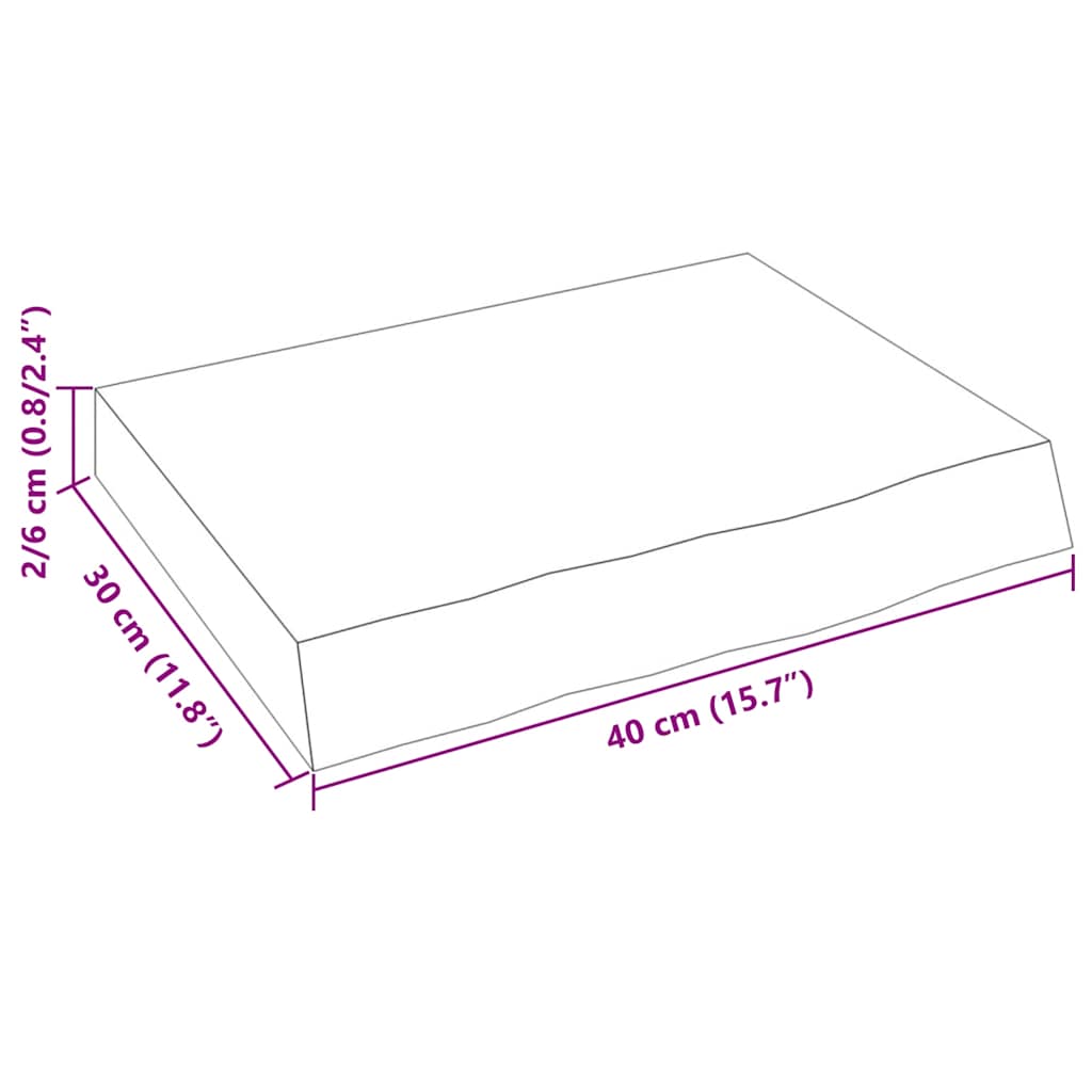 vidaXL Ράφι Τοίχου 40x30x(2-6) εκ. από Ακατέργαστο Μασίφ Ξύλο Δρυός