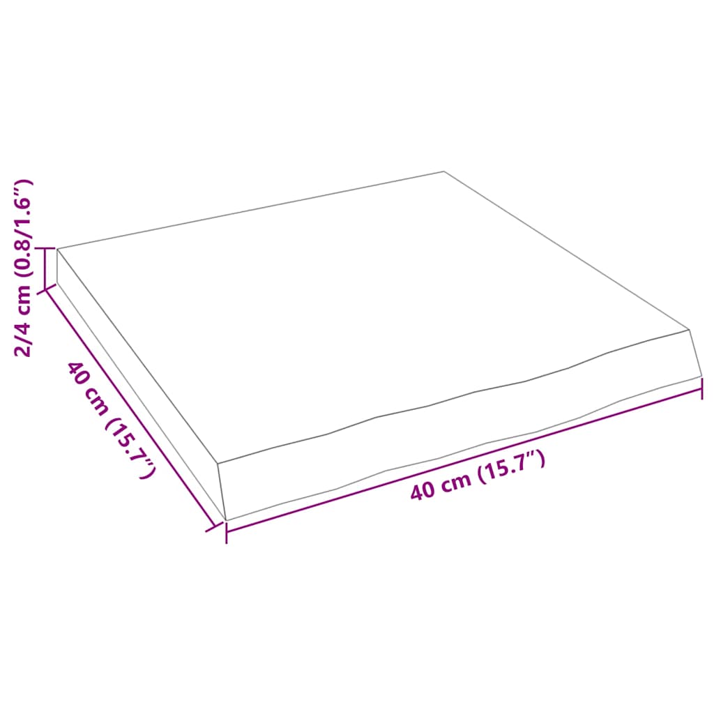 vidaXL Ράφι Τοίχου 40x40x(2-4) εκ. από Ακατέργαστο Μασίφ Ξύλο Δρυός