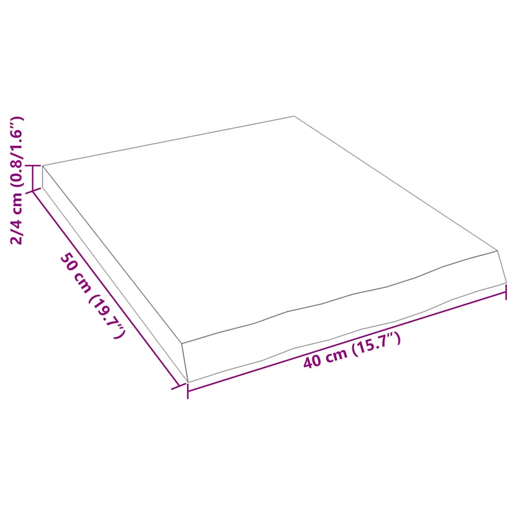 vidaXL Ράφι Τοίχου 40x50x(2-4) εκ. από Ακατέργαστο Μασίφ Ξύλο Δρυός