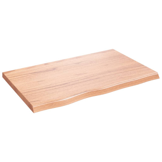 vidaXL Ράφι Τοίχου Ανοιχτό Καφέ 80x50x(2-4)εκ. Επεξ. Μασίφ Ξύλο Δρυός