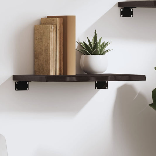 vidaXL Ράφι Τοίχου Σκούρο Καφέ 40x20x2 εκ. Επεξεργ. Μασίφ Ξύλο Δρυός